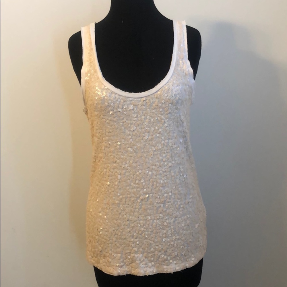 J Crew size small nude sequin tank